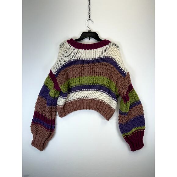 Threaded Leaf Sweater Women’s Medium Multicolor Long Sleeve 100% Polyester - Picture 2 of 6